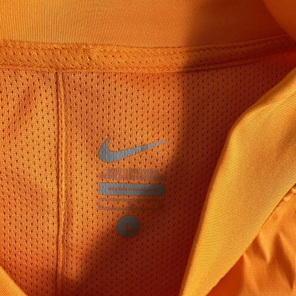 Nike 1/4 Zip Pullover Short‎ Sleeve Orange White Mens Size Large Mesh Lined Golf - Picture 6 of 10